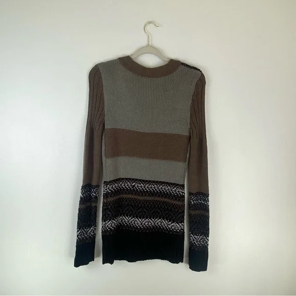 BKE Buckle Womens Medium Cardigan Sweater Brown Beige V Neck Button Front Cozy. - Picture 2 of 11